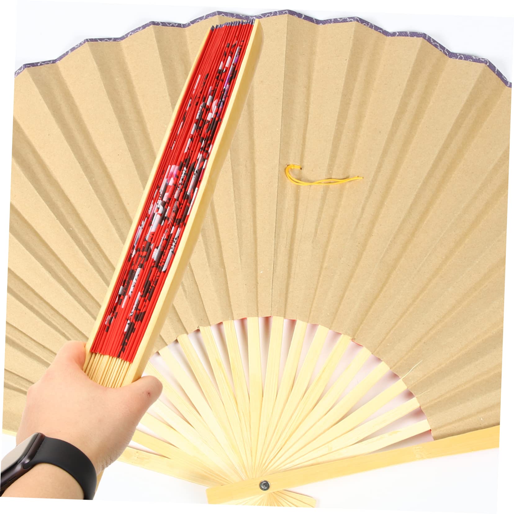 AOKWAWALIY Éventail Photo Pliable à Suspendre - Style Chinois - Éventail Mural - Décoration Murale Japonaise - Décoration Japonaise - Éventail Géant En Bambou