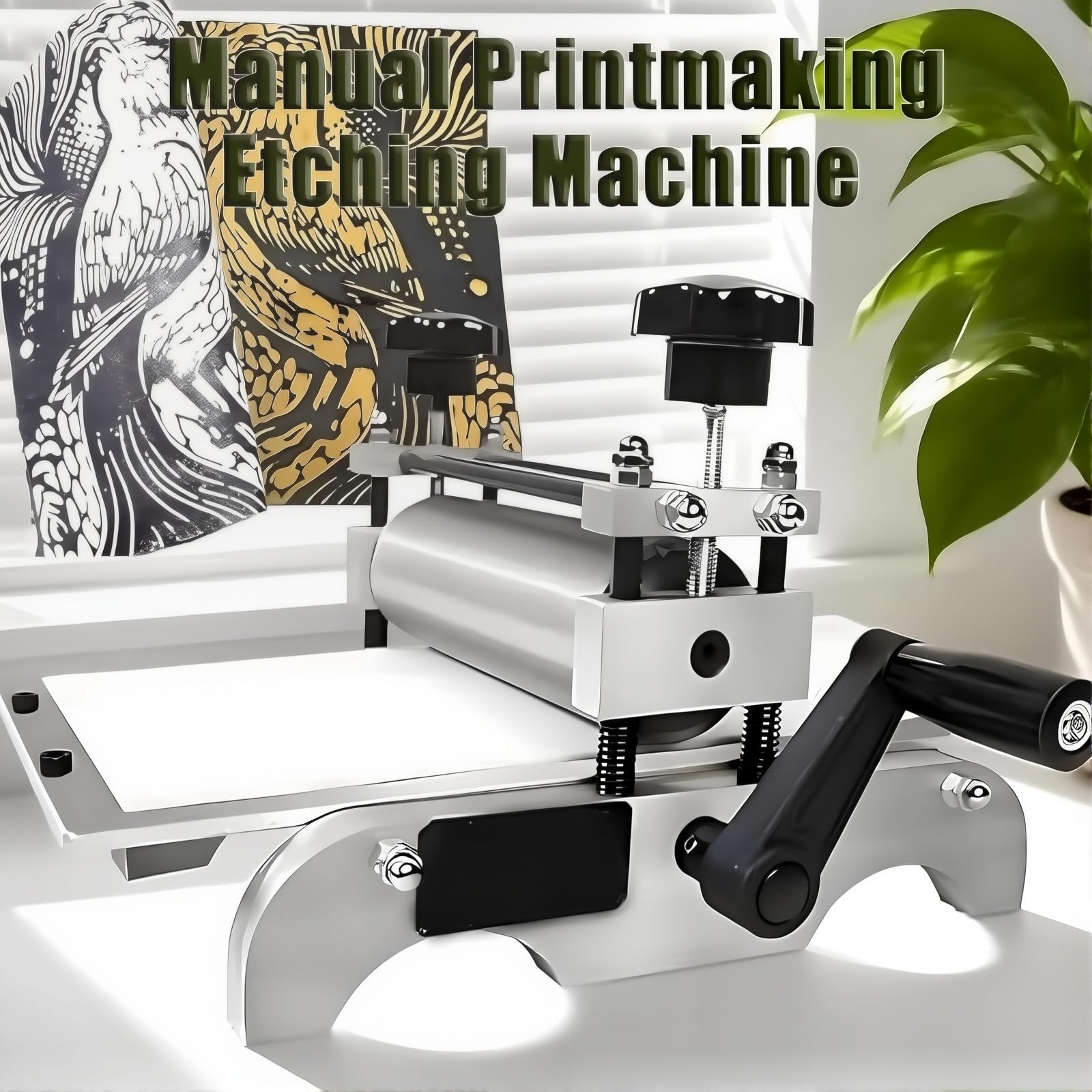 Macchina per incisione manuale per incisione, pressa per incisione con altezza regolabile del rullo per Intaglio, rilievo e stampa su legno su rame