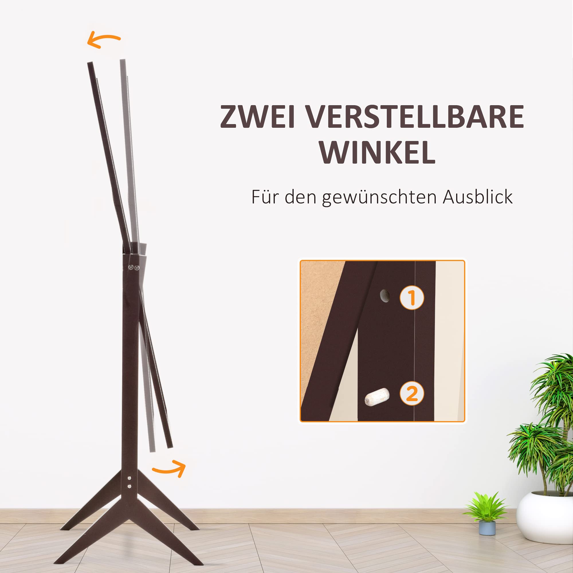 homcom Staande spiegel verhoogde poten passpiegel make-upspiegel