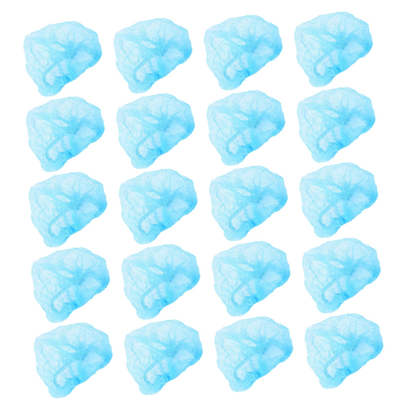 20 pezzi Cuffie Usa e Getta Non Tessute Blu Copricapo Traspirante per Pulizia Estetica Cucina e Laboratorio Protezione da Polvere e Capelli Sciolti