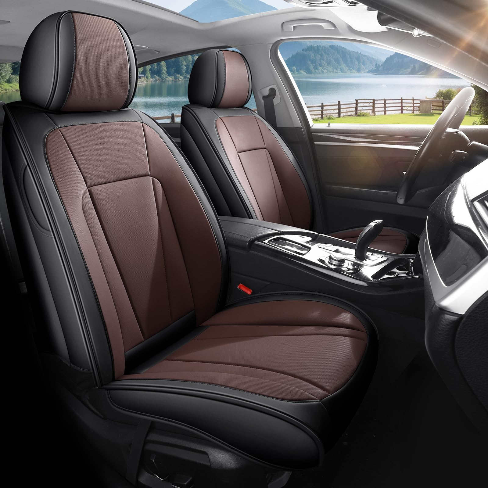 FaiFani Nissan Versa Seat Covers (Black & Brown)