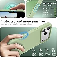 Vista 954 de GONEZ Funda de silicona para iPhone 15 Pro Max, compatible con Magsafe, protector de cámara + protector de pantalla, forro de microfibra suave Negro