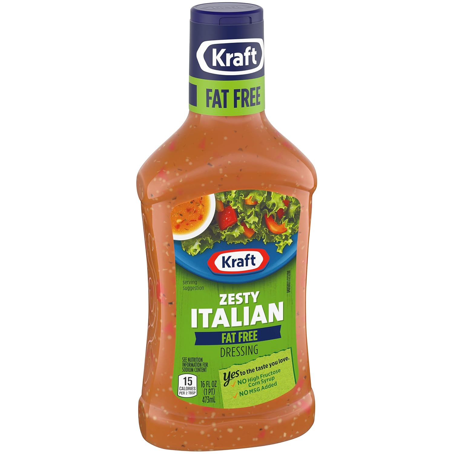 Kraft Fat Free Zesty Italian Salad Dressing 16 oz (Pack of 6)