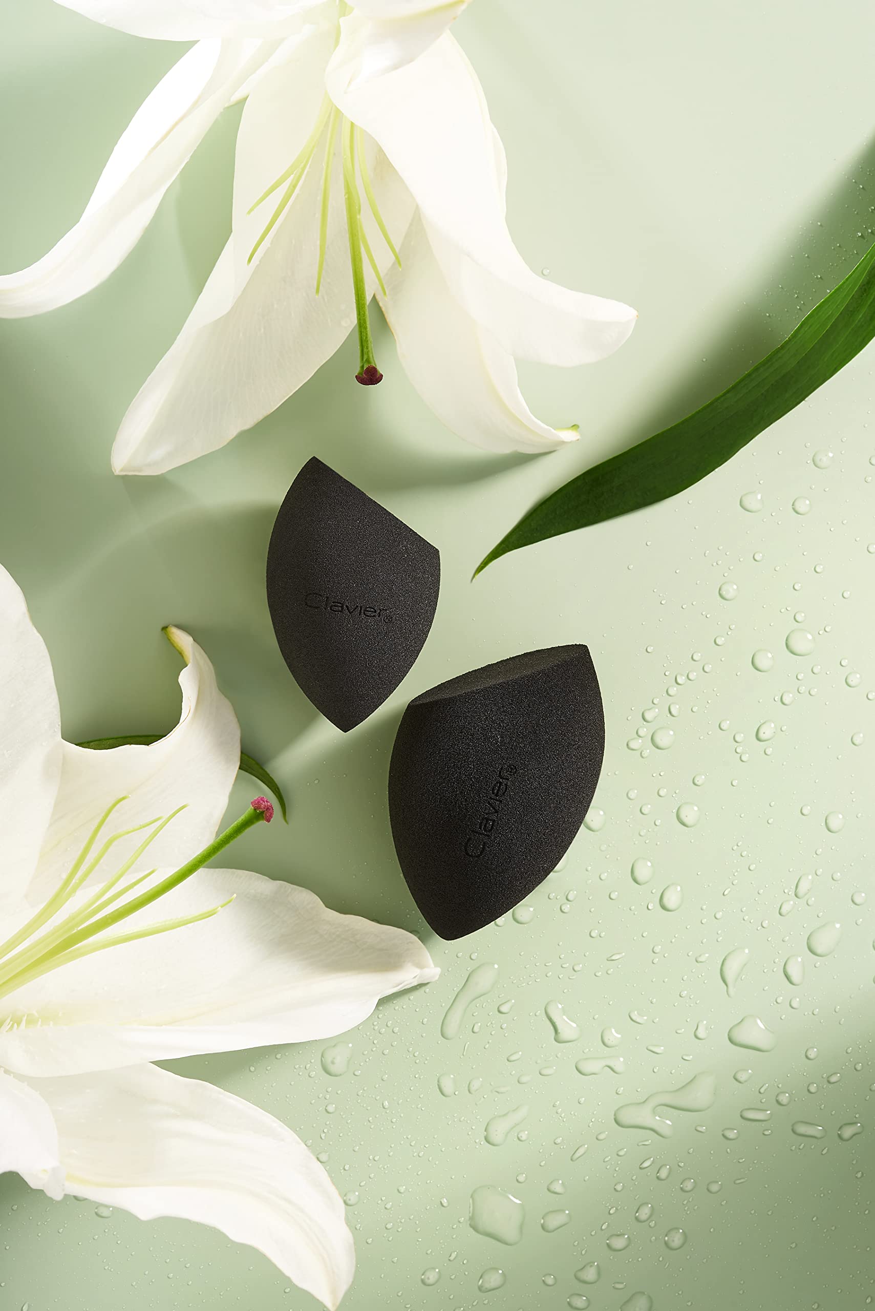 Spugna per trucco Clavier Tender Blender Beauty Blender Trucco Sponges Cosmetic per fondotinta liquido e cipria, regalo per donne (nero smussato)