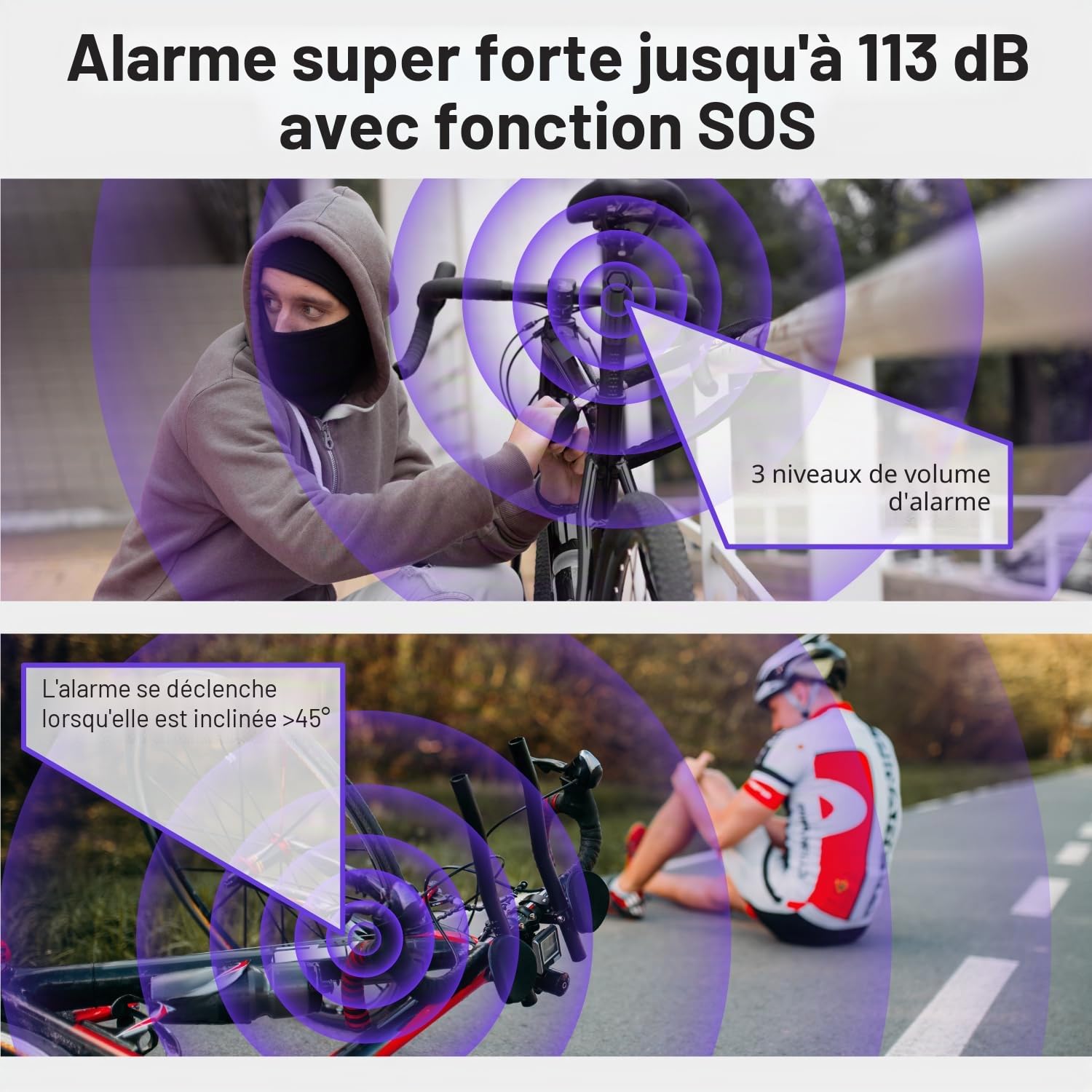 Fosmon – Alarme Antivol Moto/Vélo avec Télécommande – Étanche, Sirène 113 dB, Piles Incluses – Pour Moto, Vélo, Scooter & Vélo Électrique | Compatible avec Moto, Vélo, Scooter, et Vélo Électrique. Détecteur de Vibration et Système de Sécurité avec Piles I