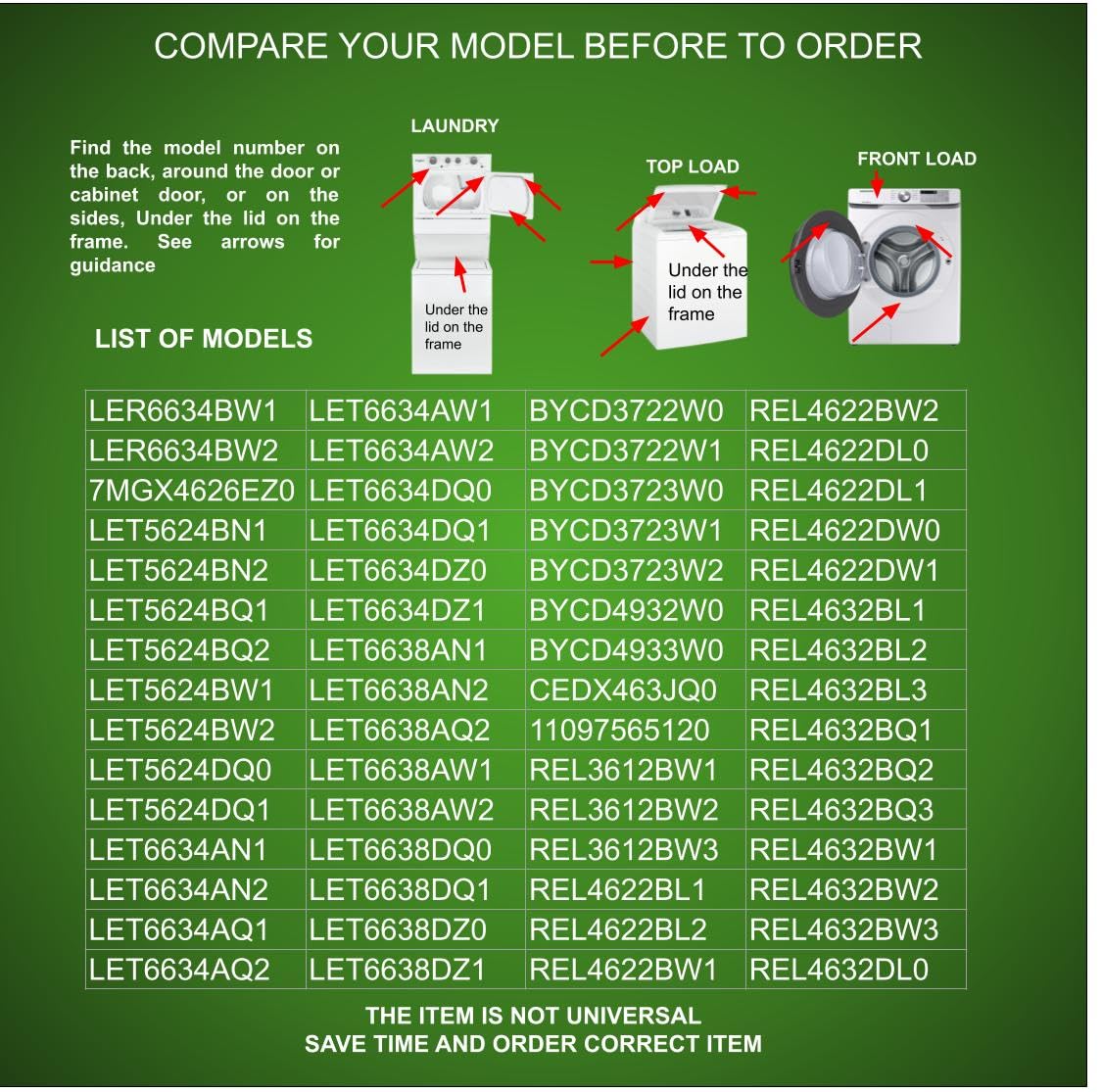 GLOB PRO Solutions WP3395382 - OEM Upgraded Replacement for Kenmore Dryer Start Switch 3395382