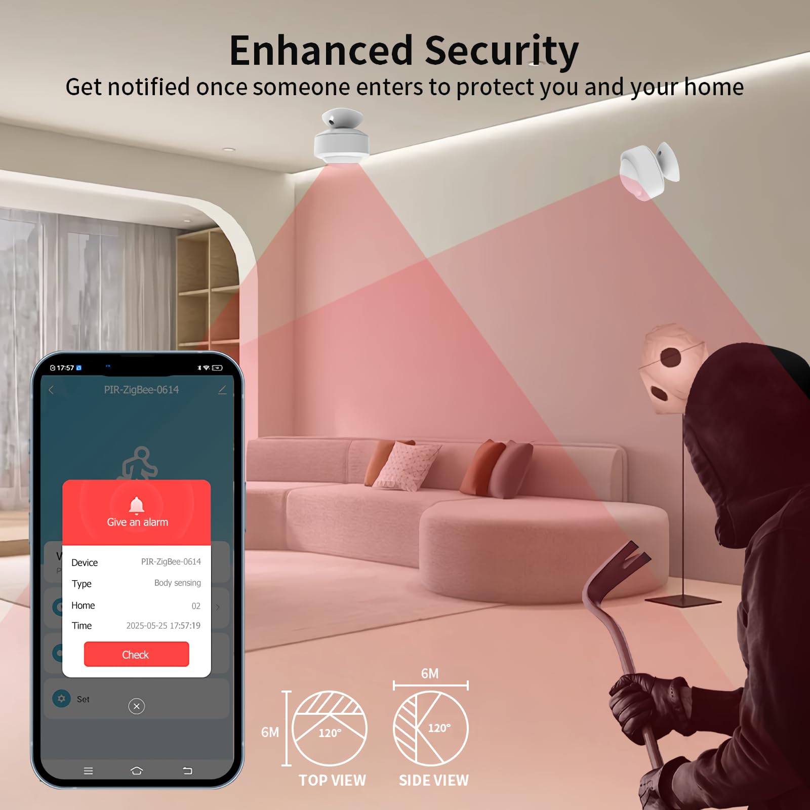 Zigbee 3.0 ludzki czujnik obecności, czujnik ruchu 360° PIR Bluetooth, radar mikrofalowy 2,4 GHz, wymaga koncentratora Zigbee, kompatybilny z Alexa, Smart Life, Tuya, Intelligence Inside
