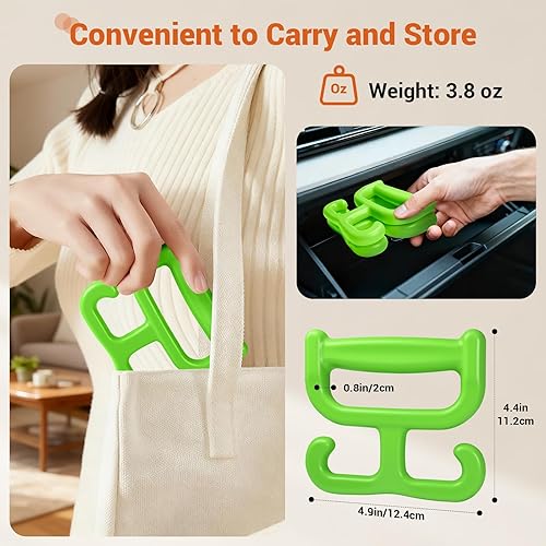 Miniatura 4 de NFETLLD Paquete de 2 bolsas de comestibles con asa para bolsas de plástico, cada una tiene capacidad para 100 libras, duradera, multiusos,