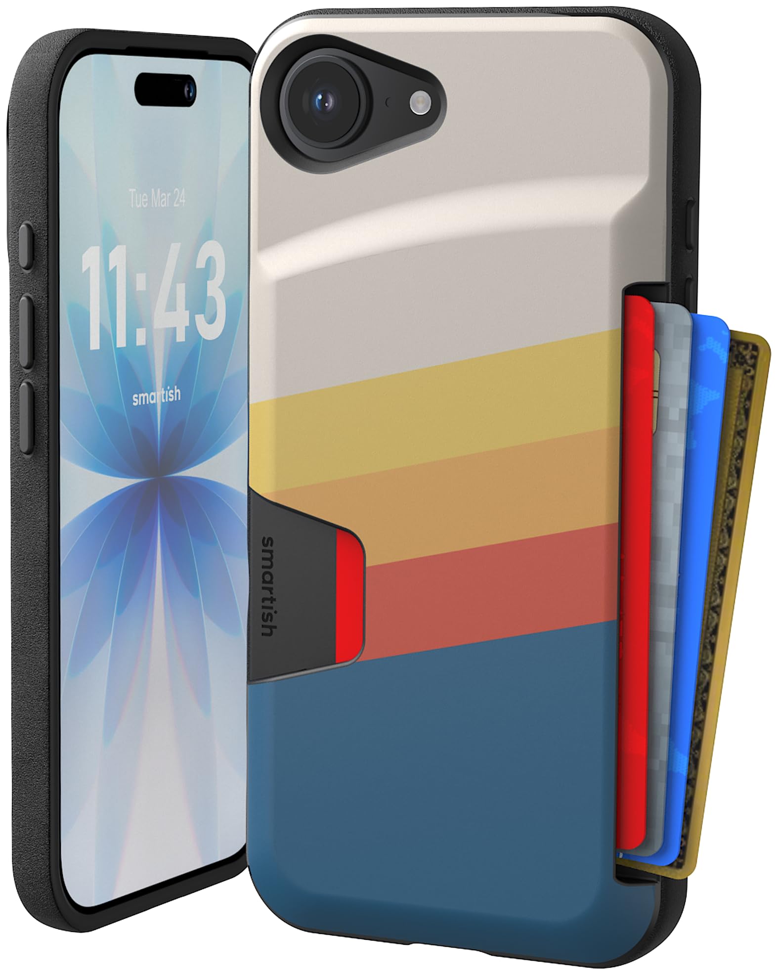 Smartish®, Wallet Slayer Vol. 1, Funda Tipo Cartera para iPhone 16e, Tarjetero Fino y Protector para Tarjetas de crédito, Funda Oculta giratoria Probada para Tarjetas Compatible con iPhone Pro de