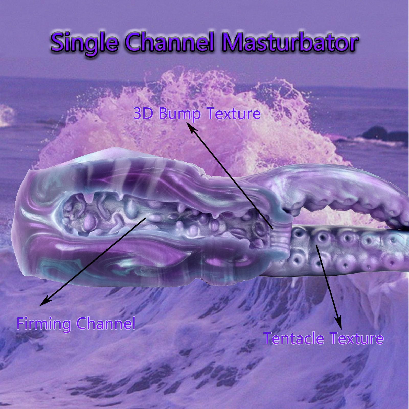 AMAZBEE Masturbateur 3 en 1 Monster Anal Plug Silicone Penis Stroker 3D Realistic Texture Male Masturbation Silicone Tentacle Dildo Female (Octopus)