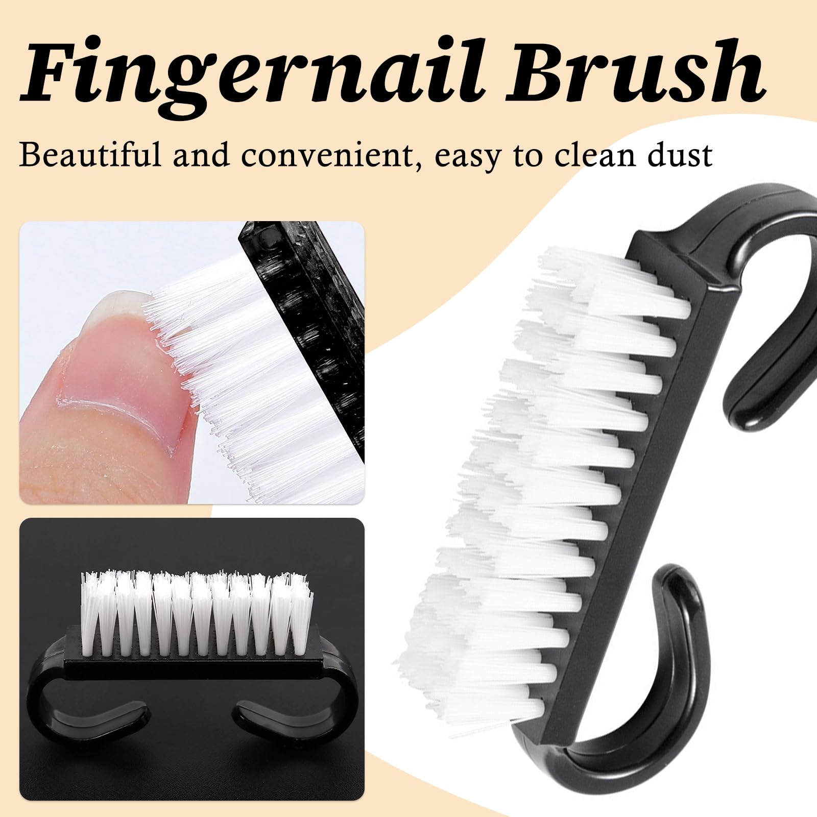 6PC Manicure Tools Kit 100 180 Grit Nail File Nail Buffer Blocks Polisher Cuticle Pusher Black Fingernail Nail — view 3