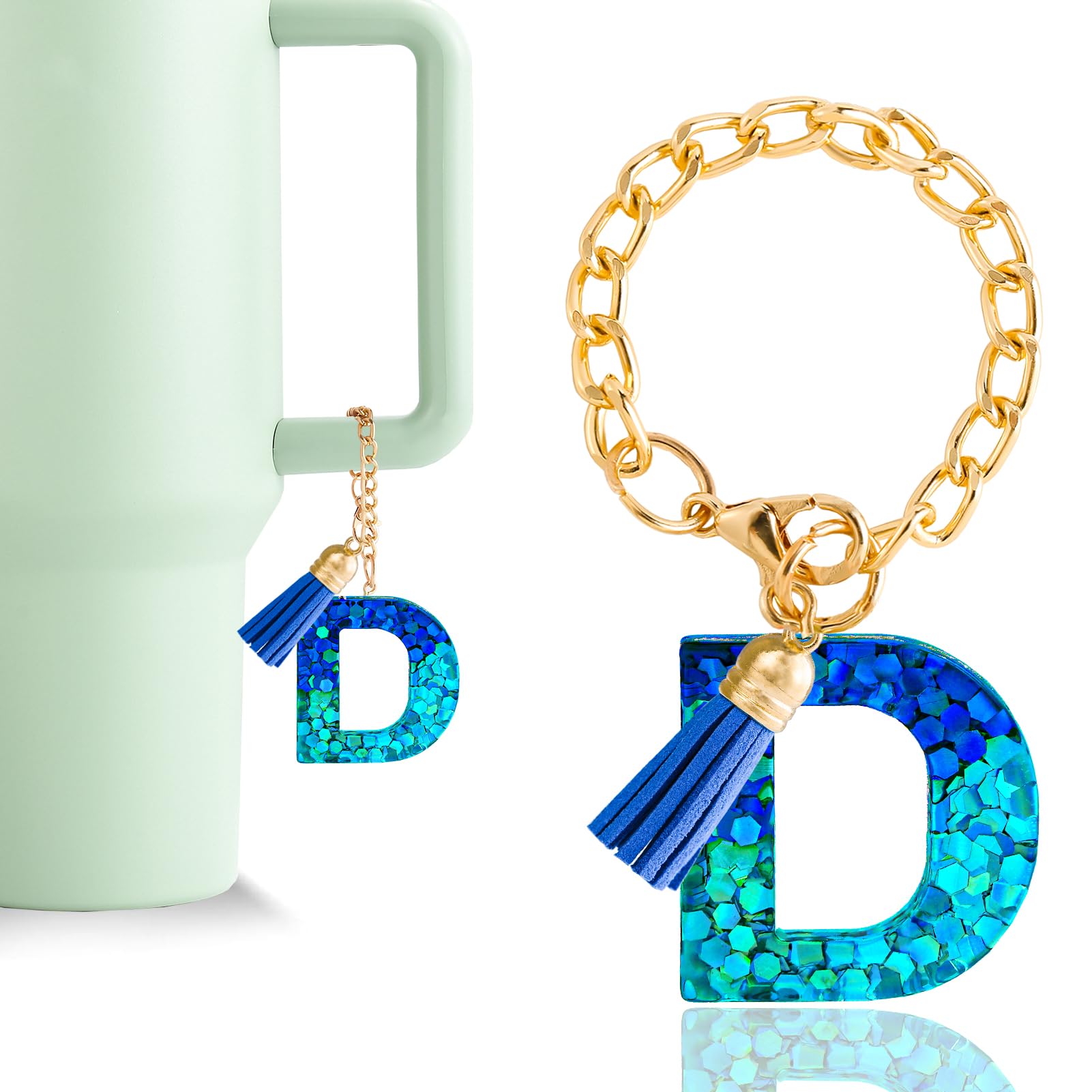 Letter Charm Accessories for Stanley Cup 1 PCS Cute Initial Keychain Handle Charm for Stanley Tumbler for Women