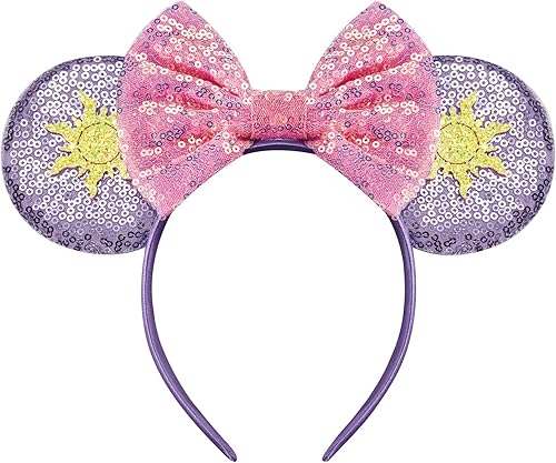 Miniatura 9 de Diademas con orejas de ratón, orejas de ratón con lentejuelas para mujeres, niñas, princesas, accesorios para vestidos, decoraciones para fiestas