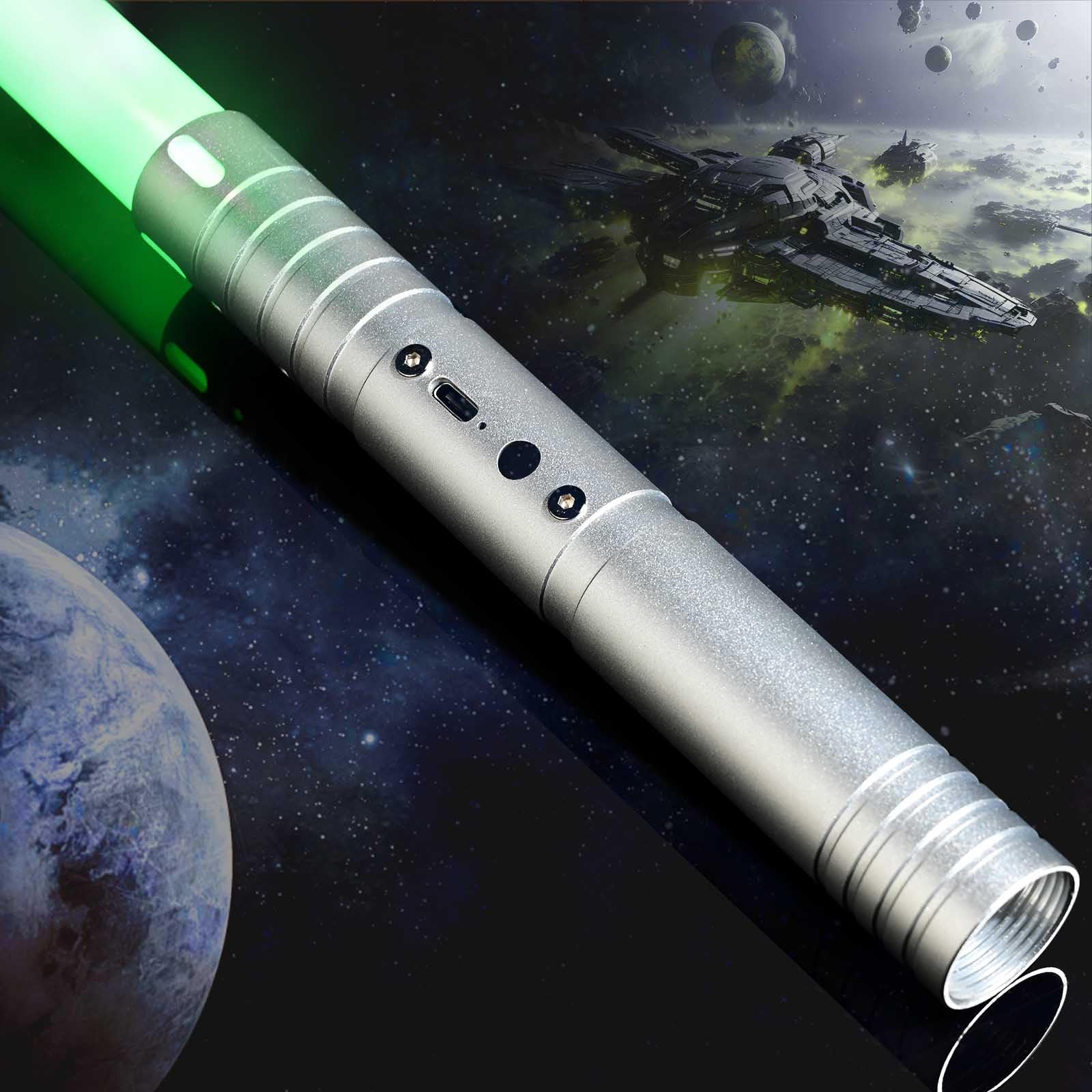 Lightsaber, Dueling Metal Hilt 15 Colors Changeable Light Saber, USB Rechargeable Lightsabers with Metal Handle