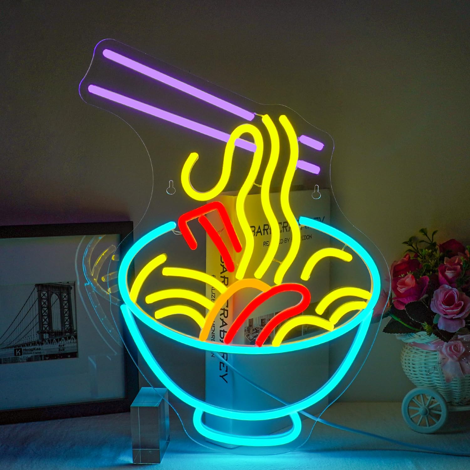 Insegna Al Neon Gatto Ramen - LED Colorato 38x32cm Per Ristorante O Casa - Foto 2