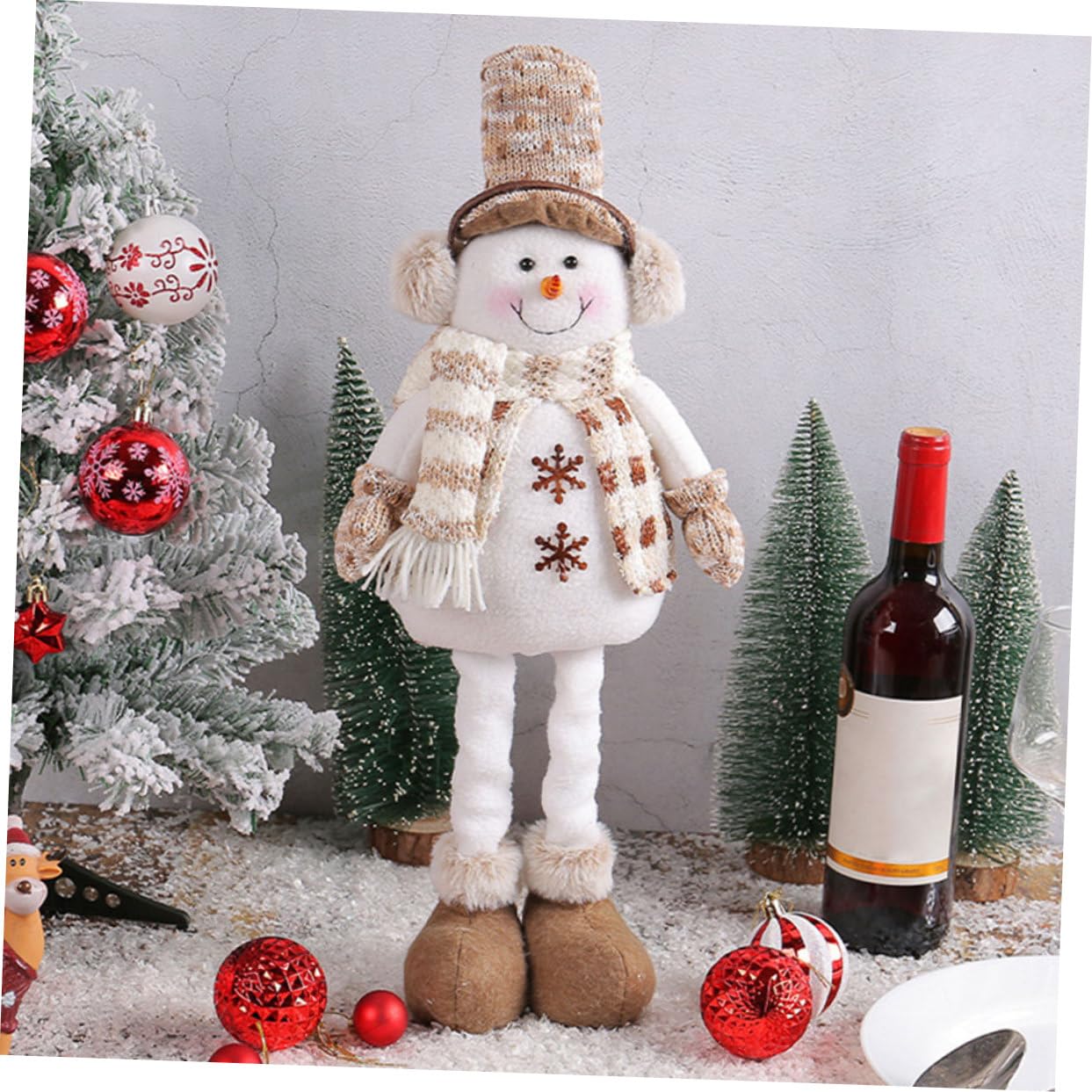 STOBAZA Adorabile Pupazzo Natalizio Con Cappello Orsetto Di Peluche Estensibile Per Decorazioni Da Tavolo Ornamento Natalizio Per Feste Casa e Vetrine