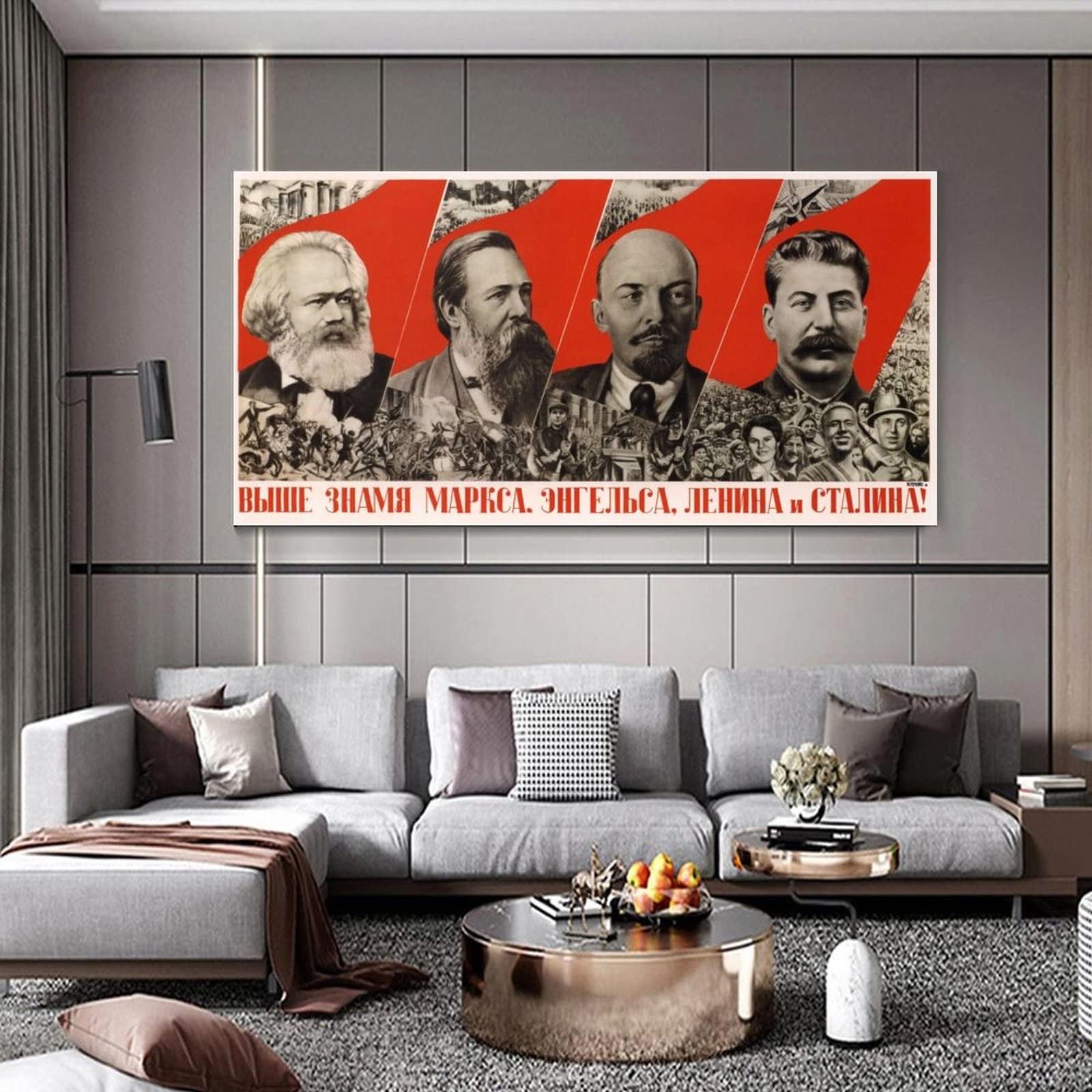 Affiche De Propagande Soviétique - Impression D'art Avec Marx, Engels, Lénine - Format 20x30 Cm - Décoration Murale Moderne