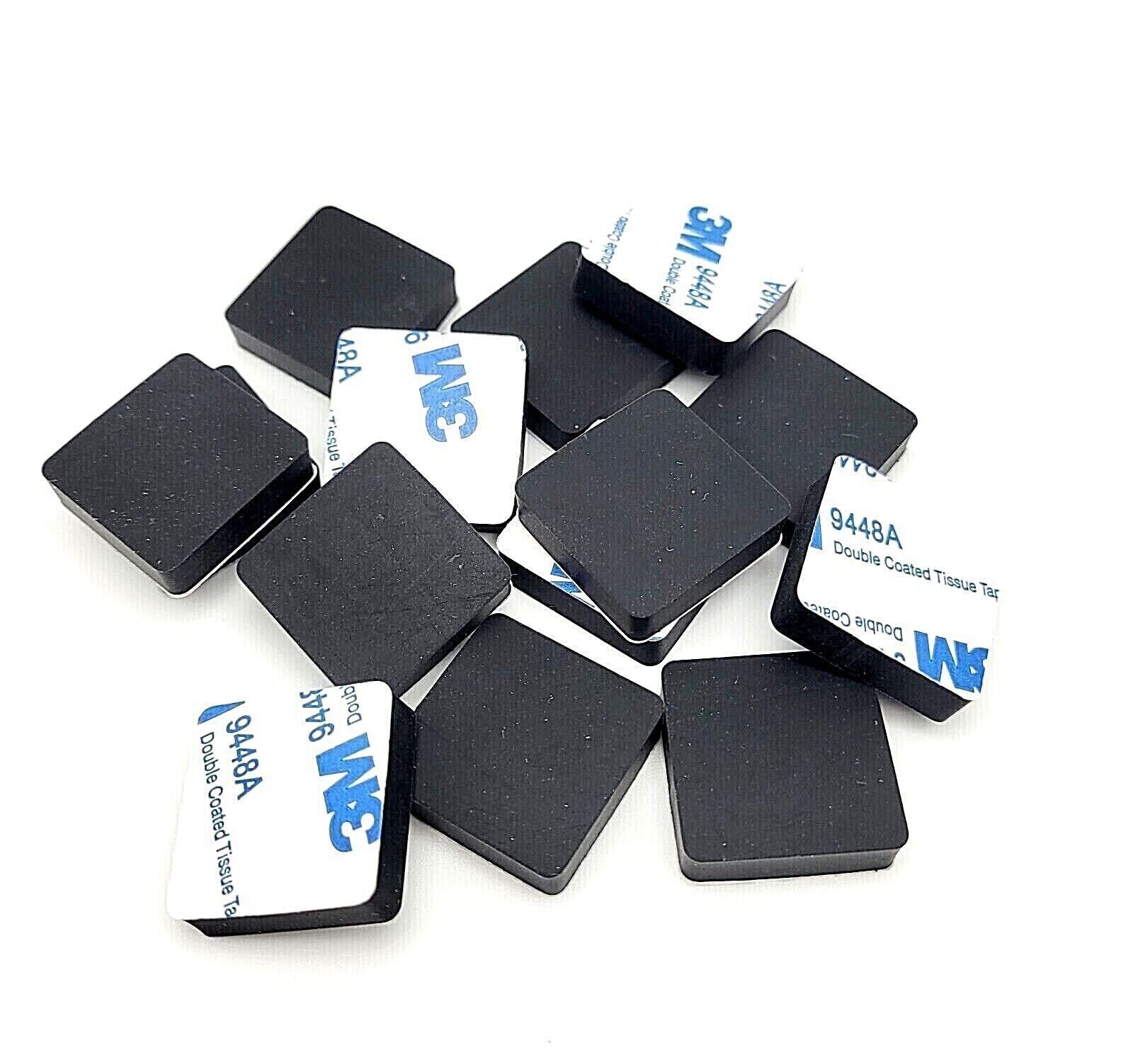 Square Rubber Feet Bumpers 3/4 inchs inchs Wide Peel and Stick x 3/8 inchs inchs Thick 3M Adhesive (Pack Size: Pack of 8)