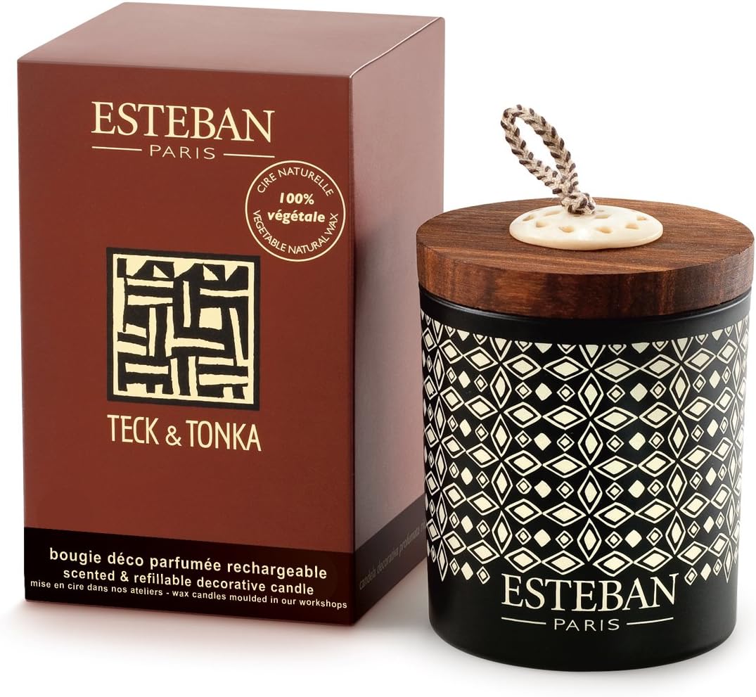 EstebanTeak & Tonka Scented Decorative Candle