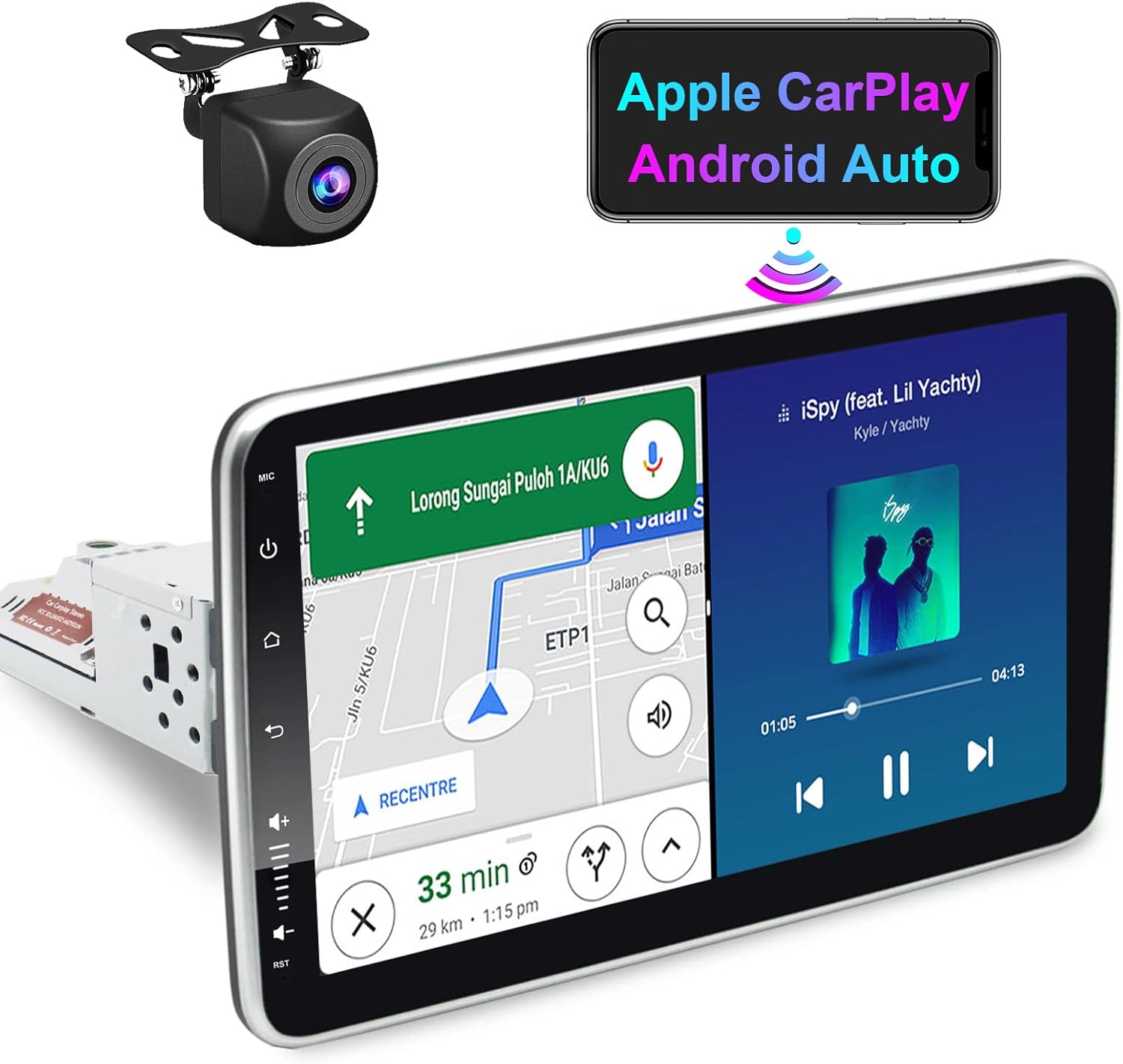 Single Din Touch Screen Car Stereo, 9 inch Car Audio Receiver with