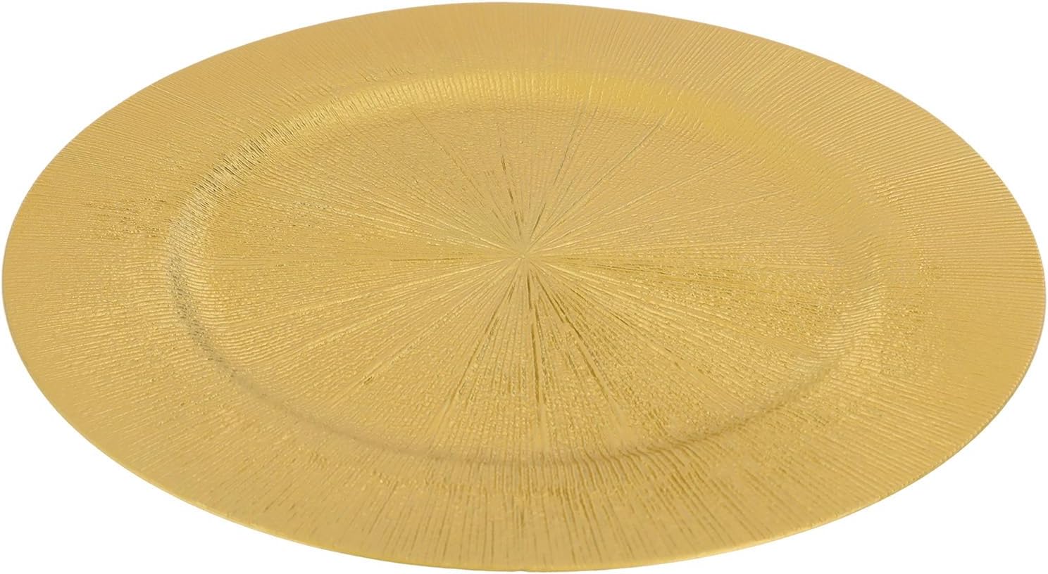 100 PCS Gold Charger Plates Bulk, 13" Plate Charger, Round Wedding Chargers Plastic Plate Dinner for Wedding Party Dinner Table Setting (Gold)