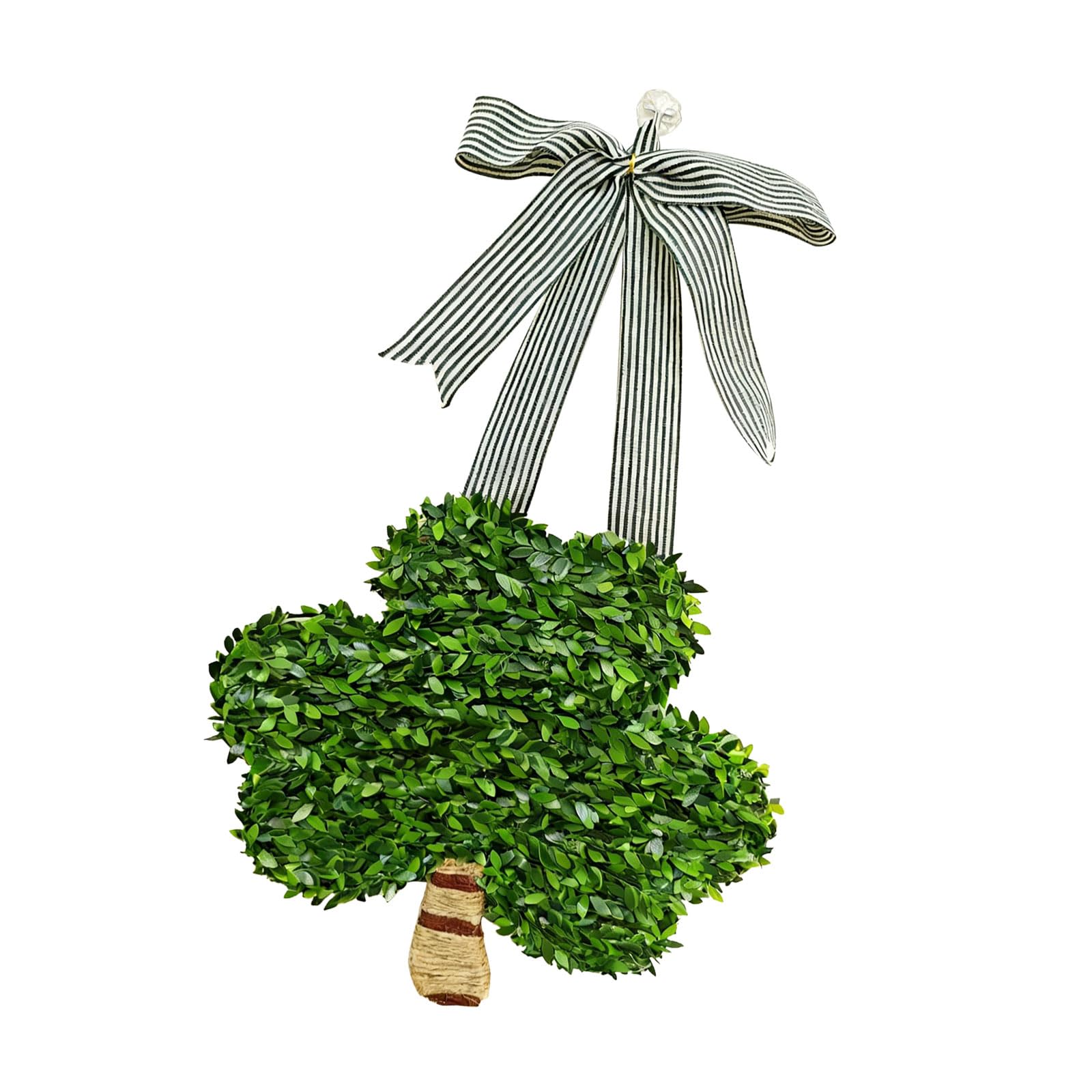 St Patrick ' s Day Shamrocks Wreath for Door Decoration Featuring Ribbon Bow to Enhances Irish Holiday Spirit and Welcome Guests Ribbon Bow