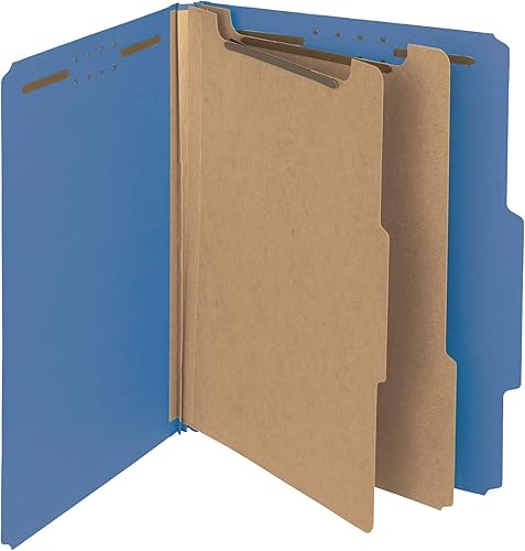 Smead, fólder de clasificación Pressboard 100 % reciclado, 2 divisores, 2 pulgadas de expansión, tamaño carta, Azul oscuro