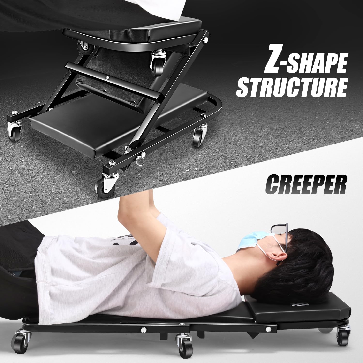 Amazon.com: DNA MOTORING 40 Inches Folding 2 in 1 Rolling Z