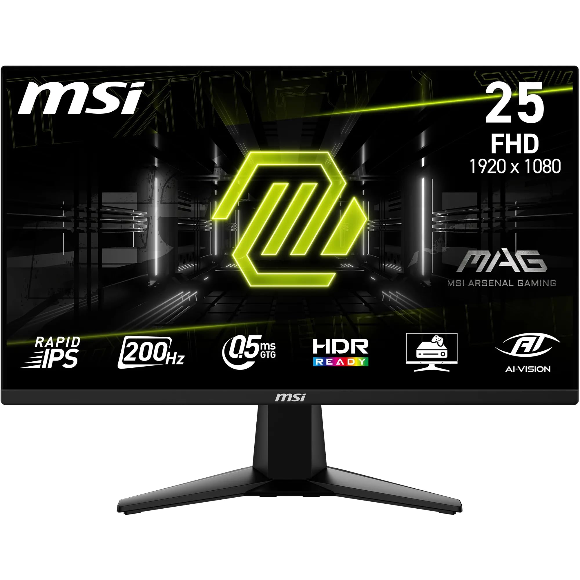Msi Blue/Light Mag 255F E20 Gaming Monitor | Fhd | 200Hz Refresh Rate | Rapid Ips | Adaptive Sync