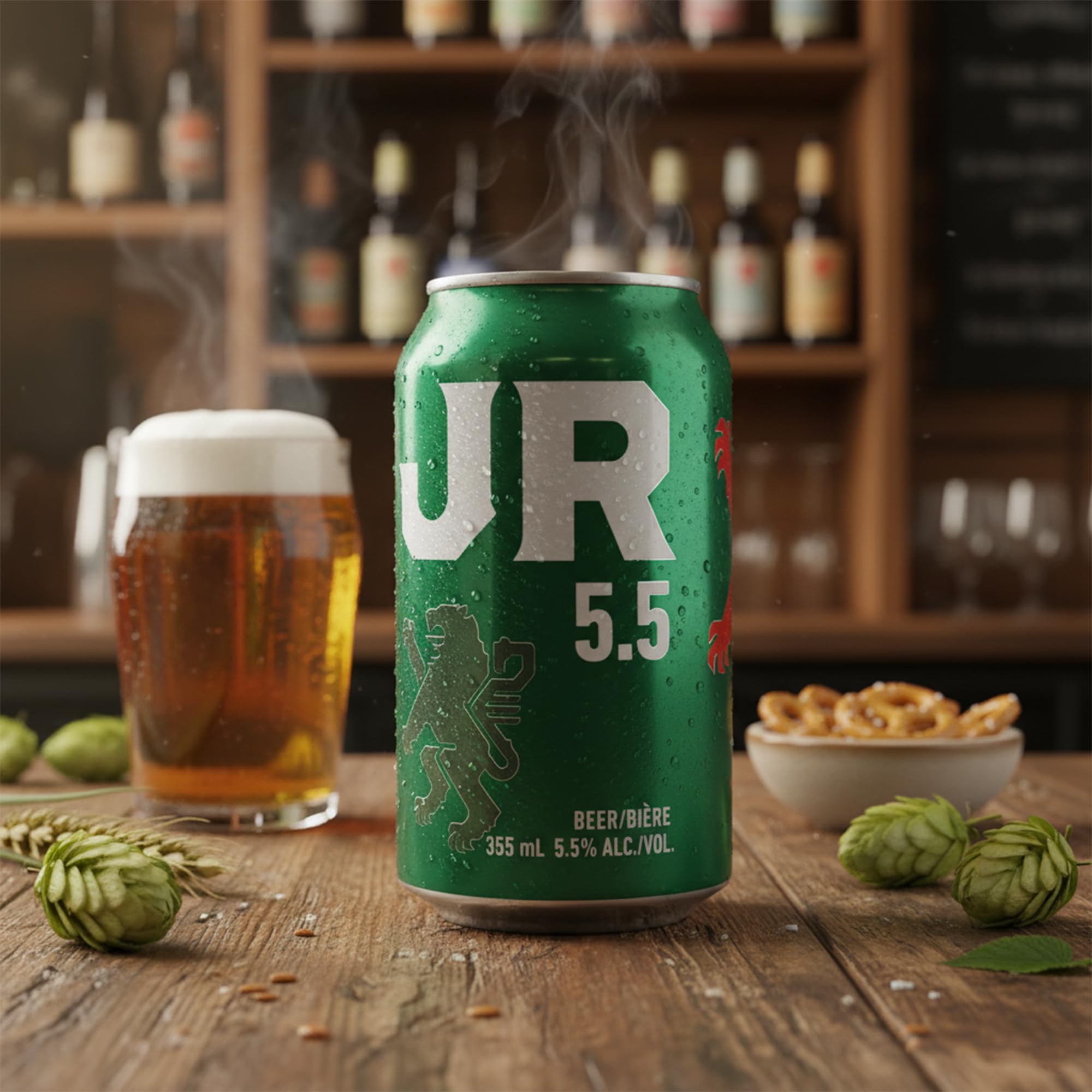 JR 5.5 Kanadisches Bier, 355ml Dose, 5,5% Alkoholgehalt, Gerstenmalz, Proudly Canadian