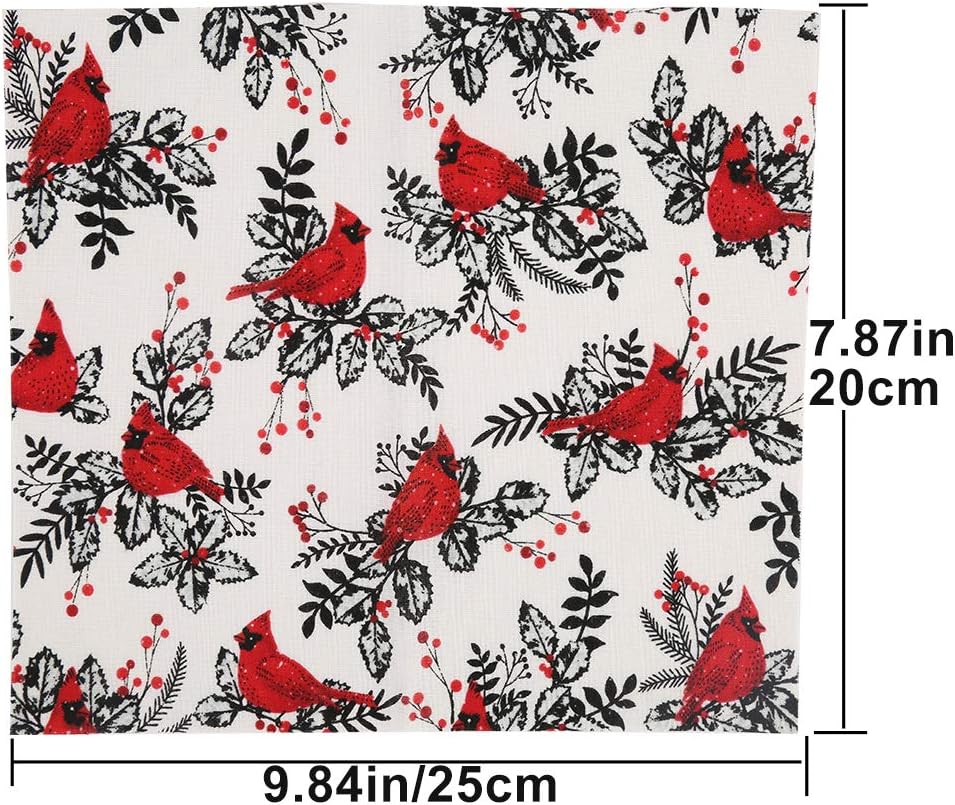 10 Pcs Christmas Cotton Fabric Bundle Sewing Patchwork, Christmas Patterns Cotton Fabric for DIY Christmas Stocking Tree Coaster Party Supplies (7.8x9.8 inch)