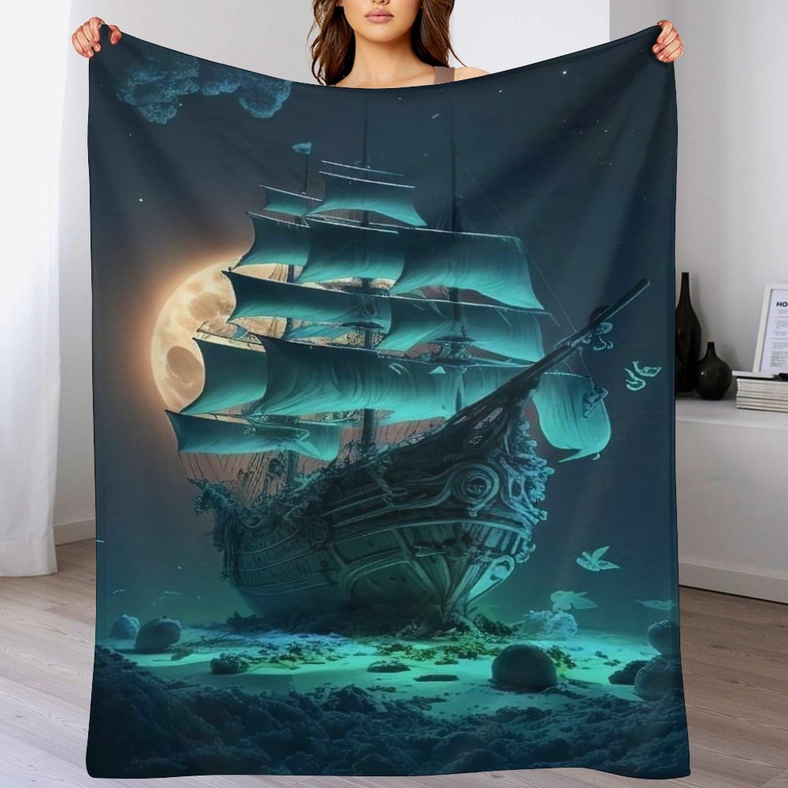 Manta polar de pirata para tardes de sofá y películas en el salón