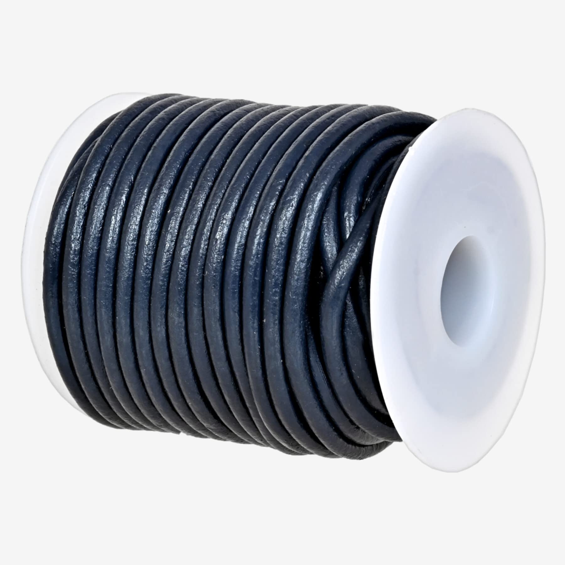 GENIQUE Real/Genuine Round Leather String Cord for Necklace, Bracelets, Jewelry, Kumihimo Braiding, DIY Projects (10 Metres) (3mm, Navy Blue) โ image 1