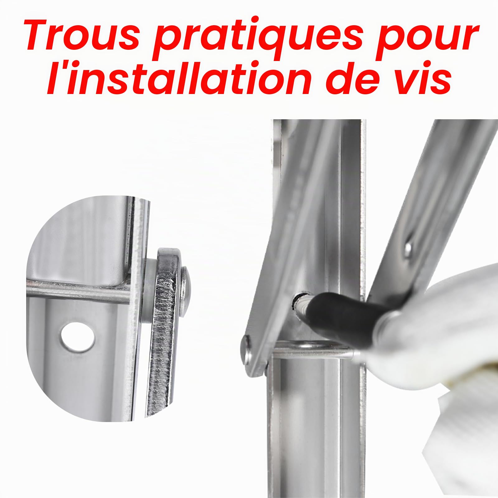 FreeTec Équerre Pliable - 300 mm - 2 PCS - Équerre Pliante Charge Lourde, Équerre Étagère Murale en Acier Inoxydable, Équerre Rétractable, Supports d'Étagère Pliants, Charge Max: 150 kg