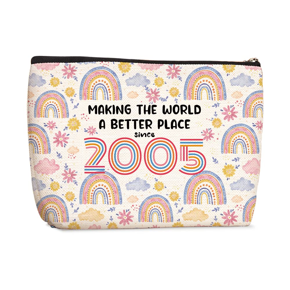 Wenboco 18th Birthday Gifts Funny 18th Birthday Idea Gifts for Women 18 Year Old Makeup Bag Boho Rainbow Flower Decor Birthday Friendship Milestone Gift for Her Female - A Better Place Since 2005