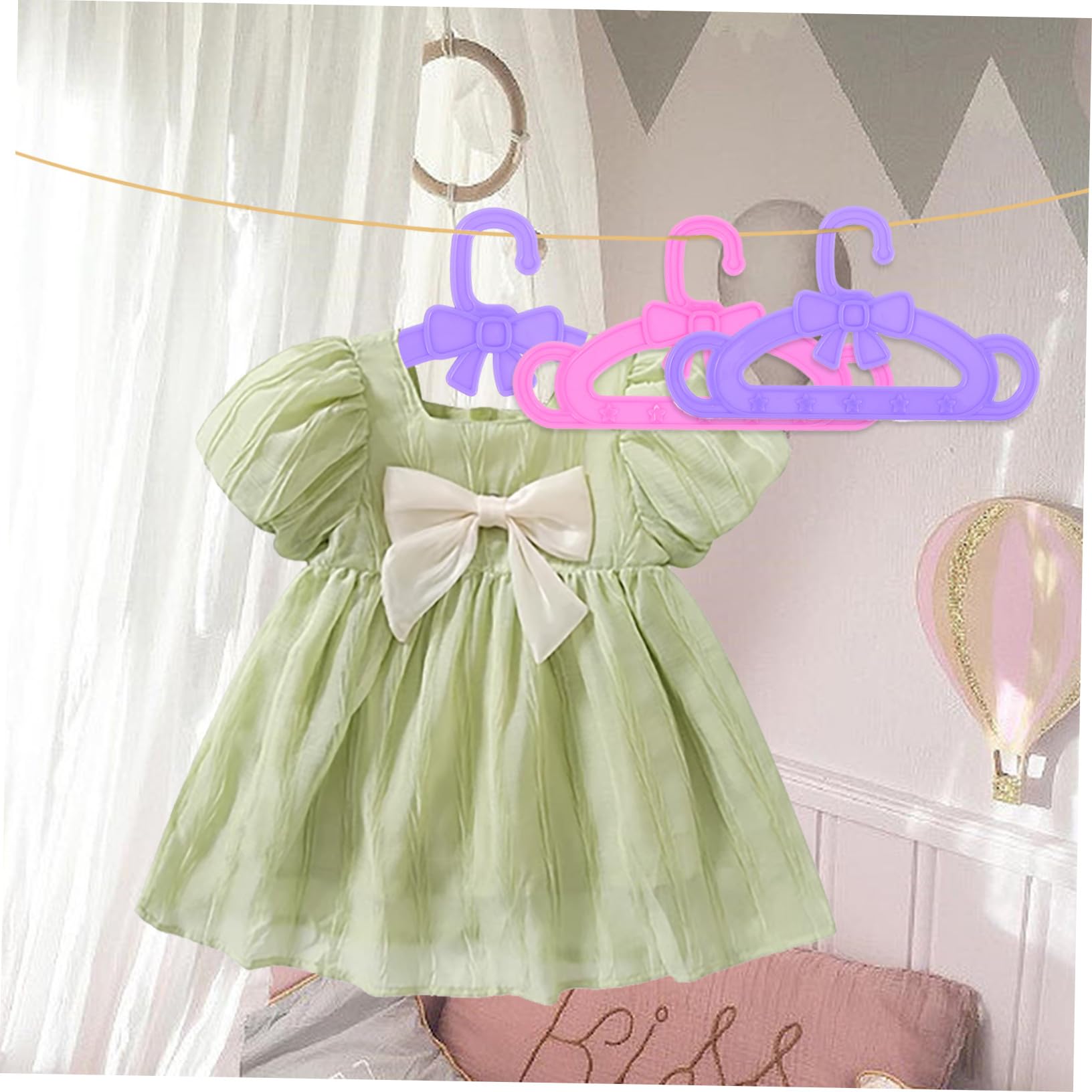 FRCOLOR Perchas para Ropa de Muñecas 15 Unidades Plástico 18 Pulgadas Colgadores para Niñas en Juegos y Organización de Cuartos Infantiles