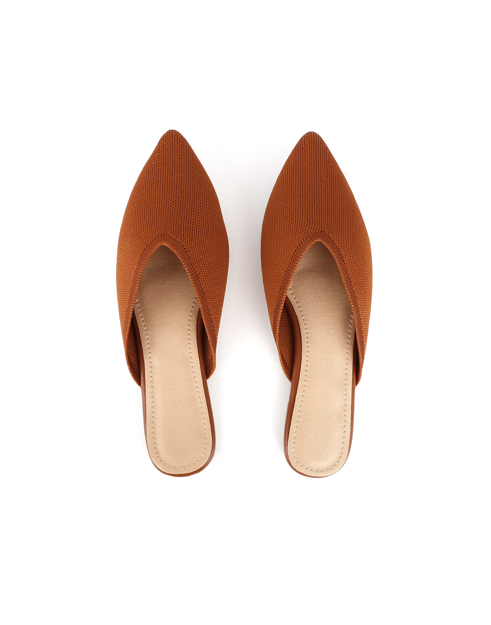 SlocyclubWomen's Flat Mules - Comfortable Pointed Toe Slip-On Loafers for Early Spring