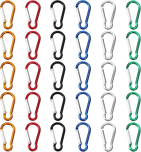 Mini mosquetón de aluminio con clip de resorte de 2 pulgadas, llavero de gancho a presión para acampar al aire libre, senderismo, pesca, viajes,