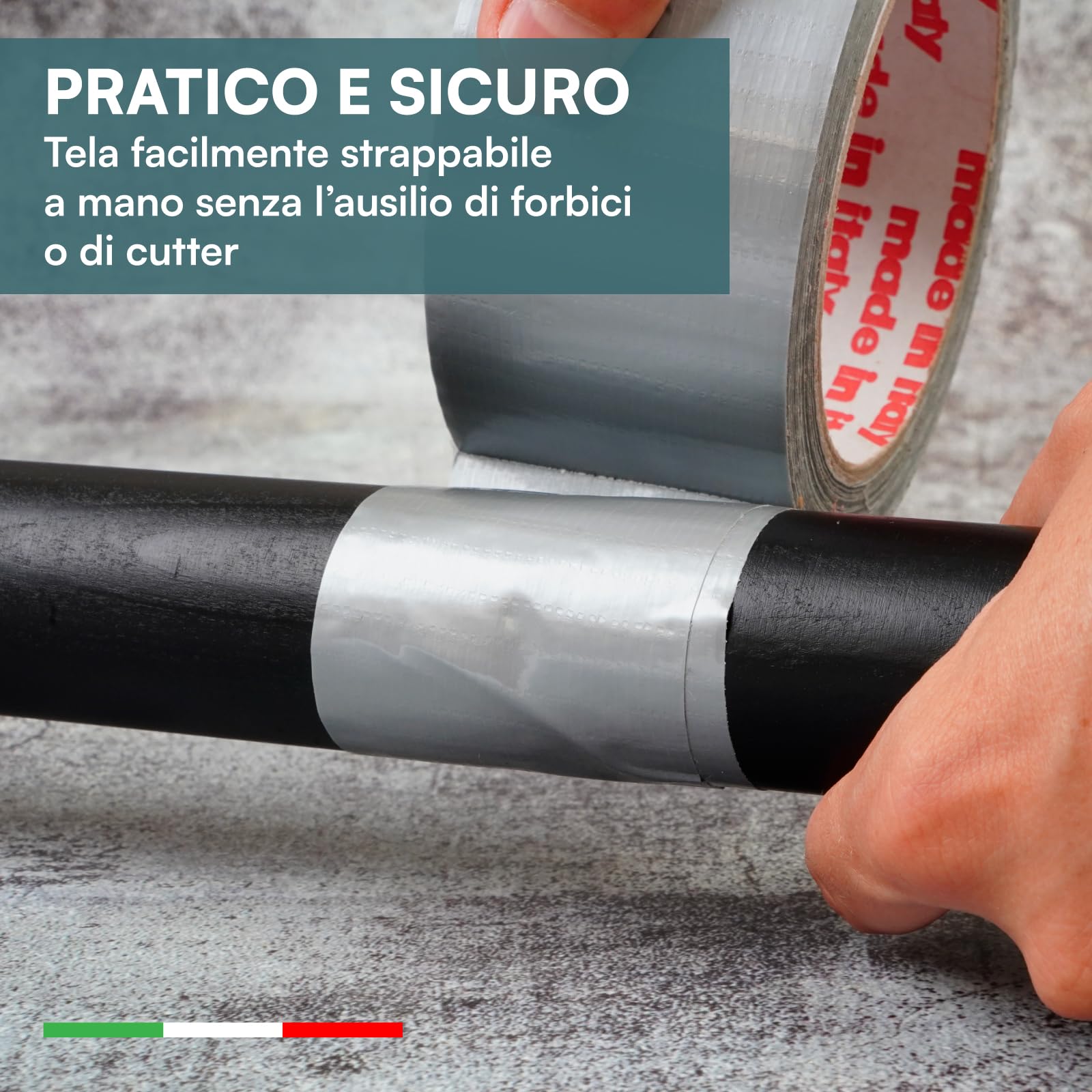 DNK TRADE Nastro Adesivo Telato Americano 50mm x 25m Colore Grigio Isolante e Impermeabile per Riparazioni Professionali e Fai da Te Aderenza Multisuperficie Metallo Plastica e Legno - 2 Rotoli