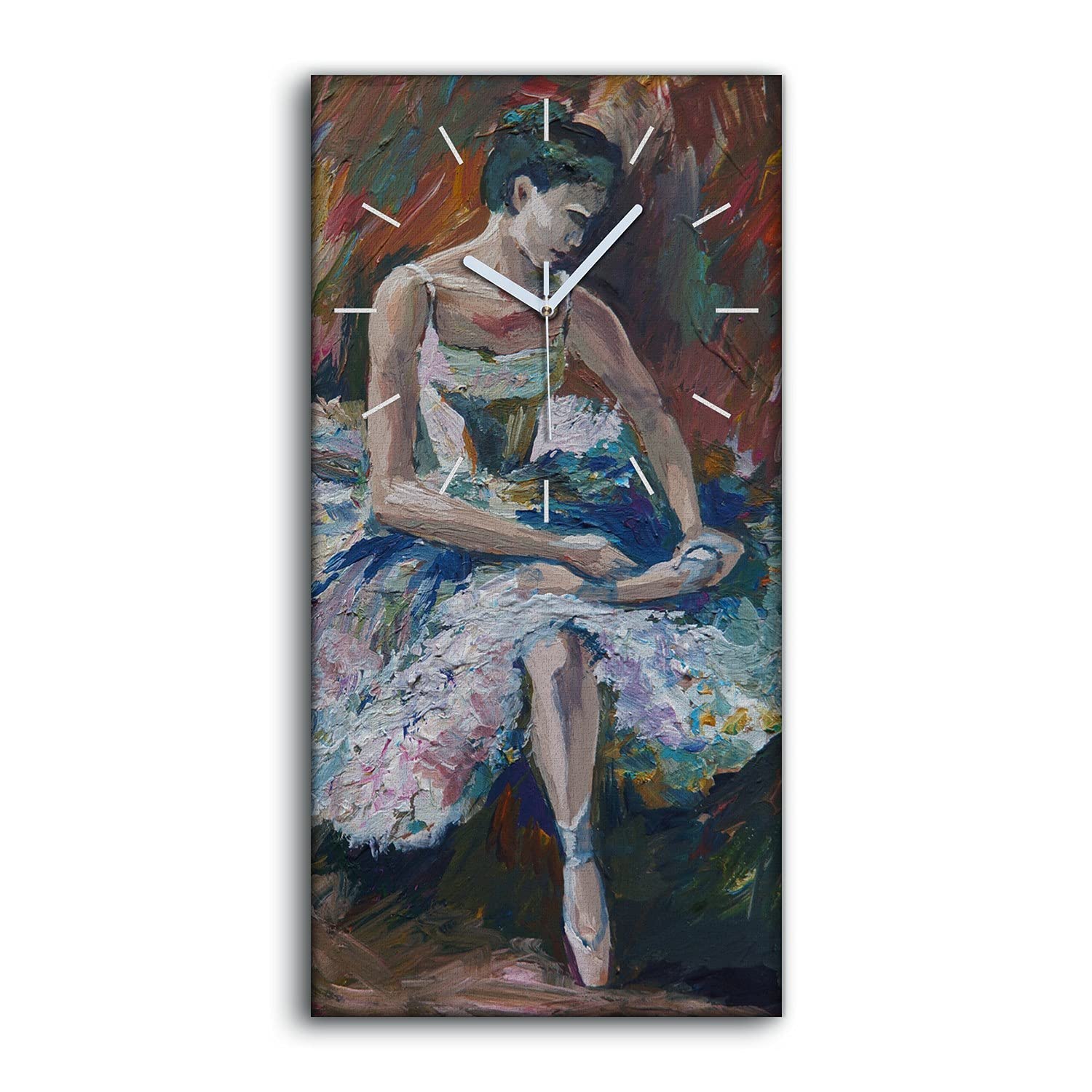 Horloge sur Toile Femme Ballerine Silencieuse pour Chambre Zen 30x60
