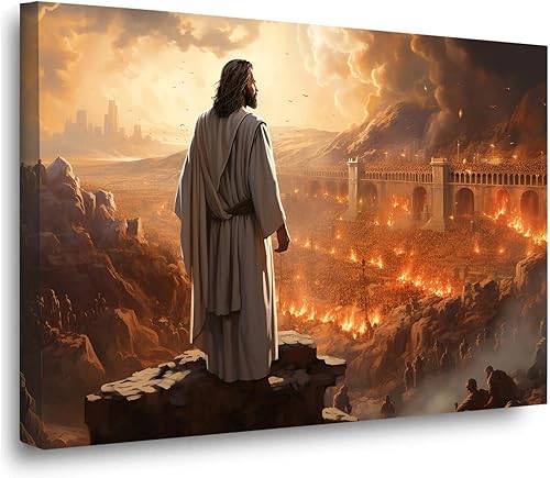 Miniatura 9 de ErnZi Jesus Departs, Parábola de la oveja perdida, decoración mormona del hogar, arte de pared horizontal bíblica, Chris