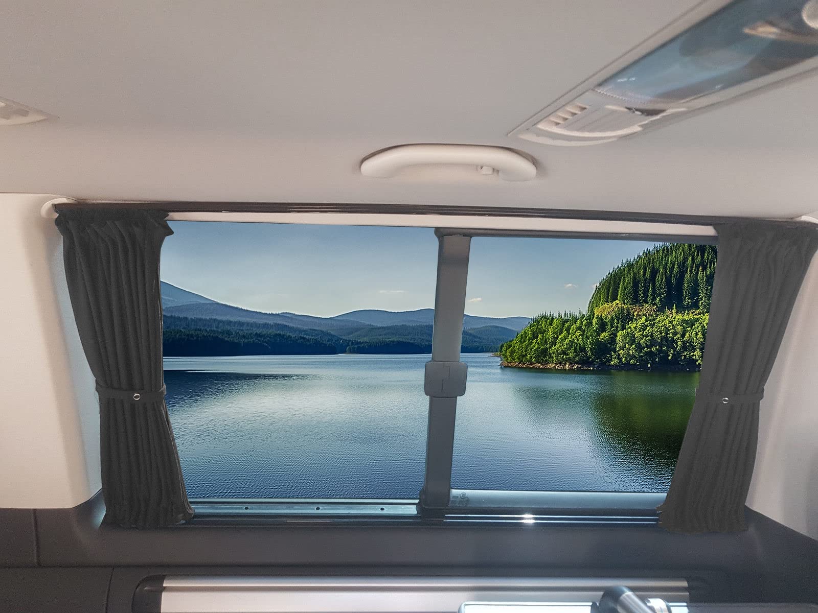 BREMER SITZBEZÜGE - Tende parasole per automobile, interasse lungo, per portellone posteriore, 713, grigio, accessorio per camper, automobile, tendine per camper, set
