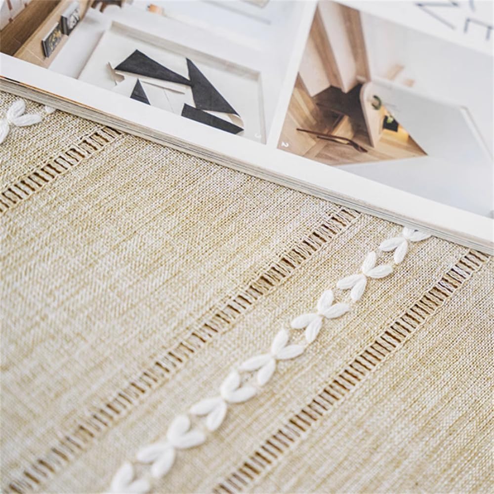 Bedside Table Cloth with Tassel Small Table Cover for Nightstand,Bedside Table TV Microwave (Coffee, 17.7 * 39.4inches)