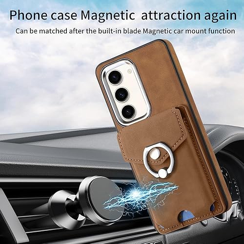 Miniatura 5 de Asuwish Funda tipo cartera compatible con Samsung Galaxy S23 5G y protector de pantalla de vidrio templado, soporte para tarjetas, soporte