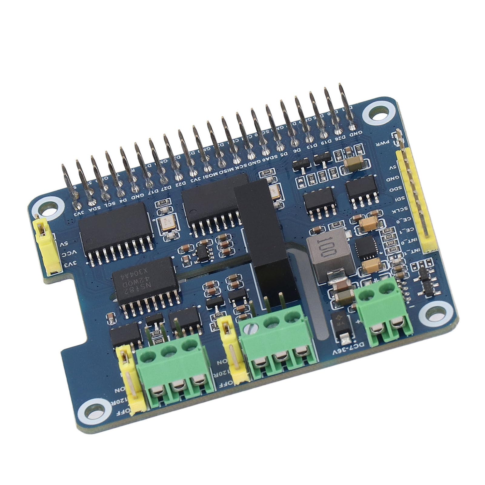 HAT di Espansione Bus CAN Isolato a 2 per 5 4B 3B+, MCP2515+SN65HVD230 Modulo CAN a Doppio Chip con Interfaccia SPI con Resistenza di Terminazione da 120 Ω di Isolamento 'alimentazione