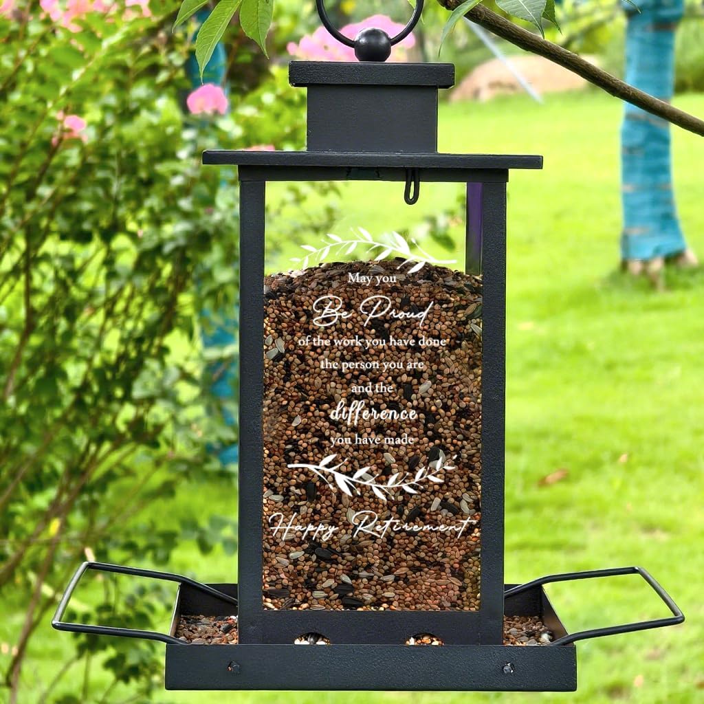Retirement Gift Bird Feeders for Outdoors, Happy Retirement Gifts for Women Men Retired Friend Coworker Nurse Boss Teacher, Going Away Party Decorations, Home Decor Outside Garden Birdfeeders