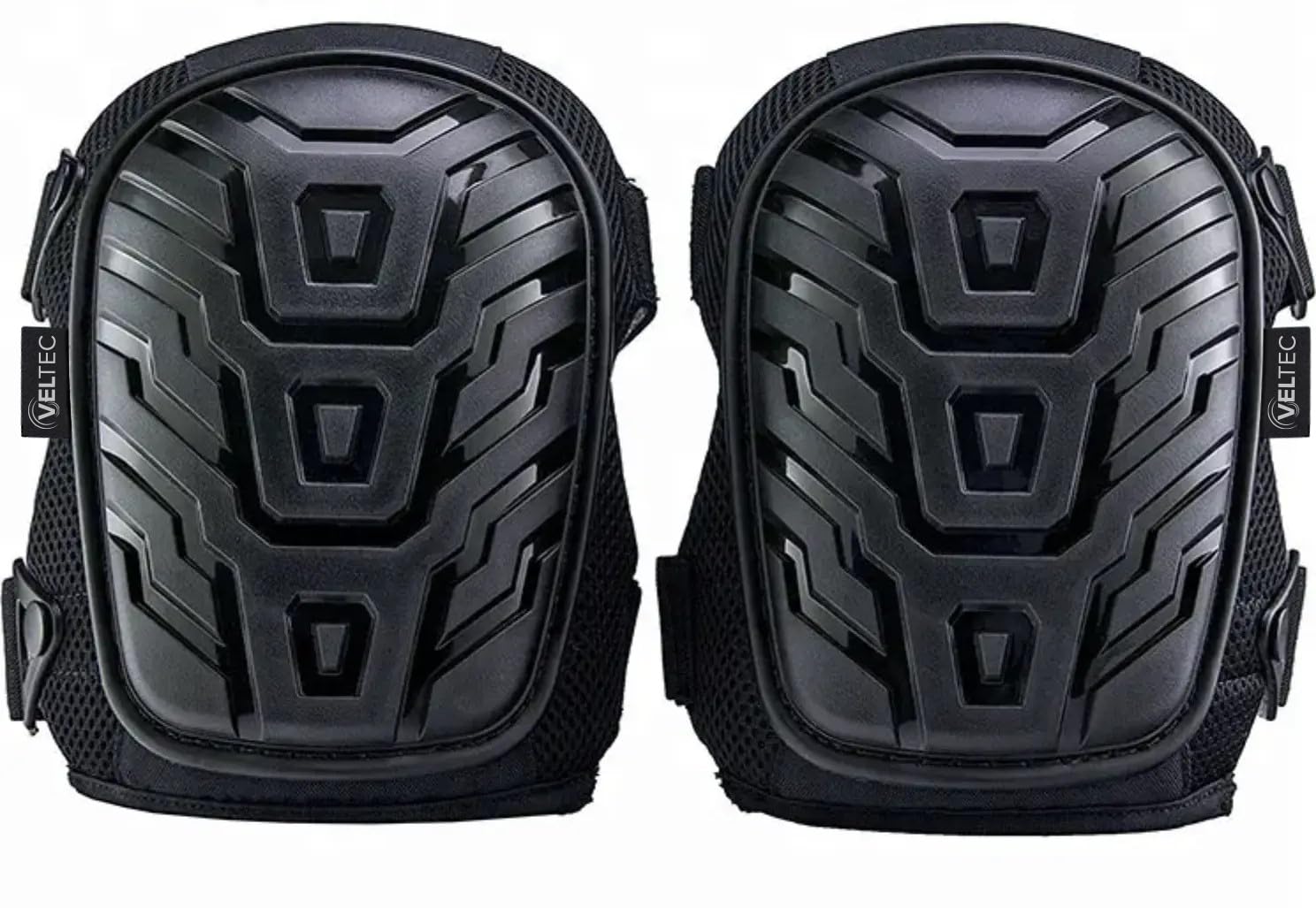 Veltec Rodilleras de alta calidad para el trabajo con espuma suave y cojín de gel, almohadillas resistentes y correas antideslizantes ajustables, protección profesional y cómodas para construcción,