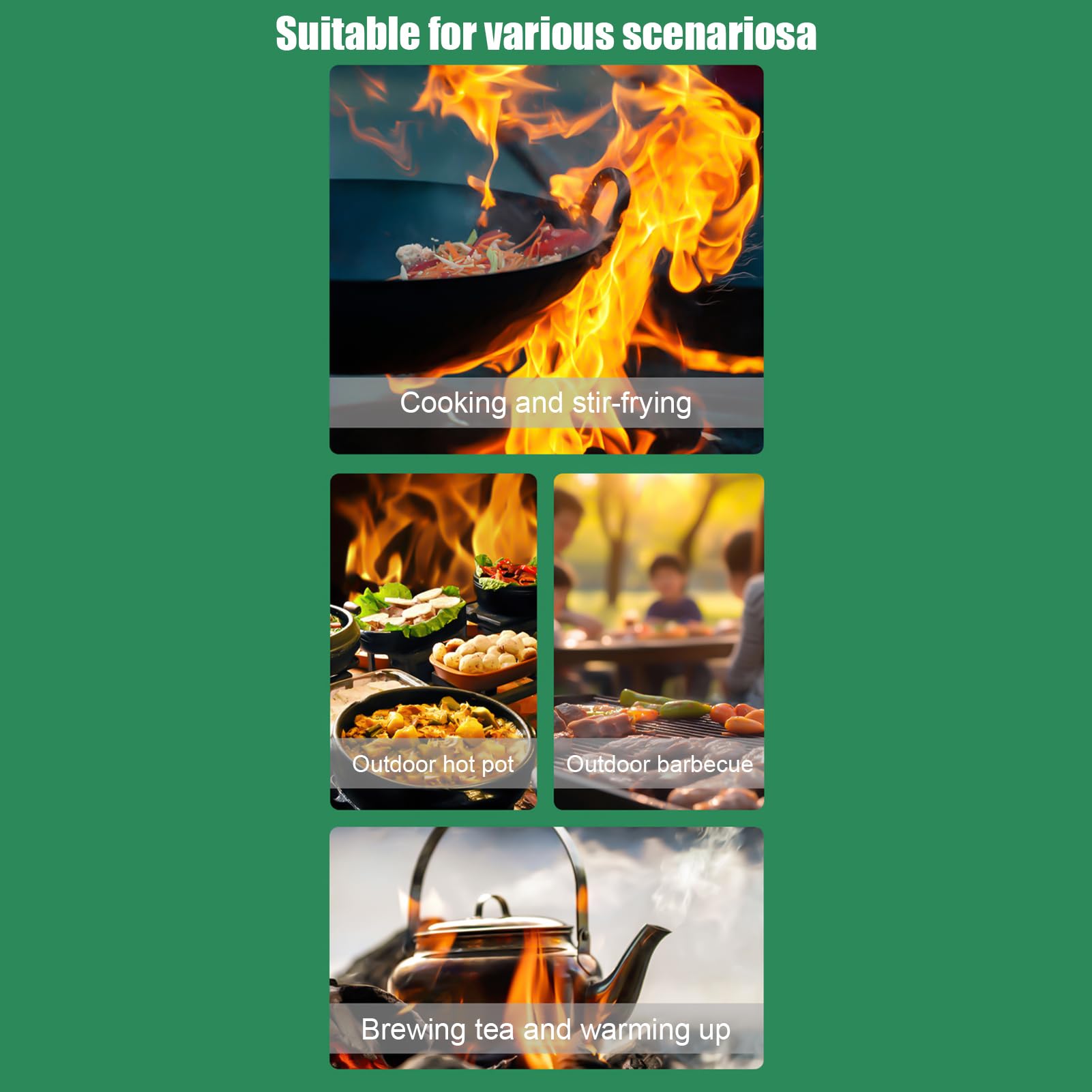 Four à fusée, ustensiles de cuisine d'extérieur avec barbecue et pince - Four à bois d'extérieur - Pour la survie, la randonnée, les voyages, l'extérieur, la terrasse, le jardin
