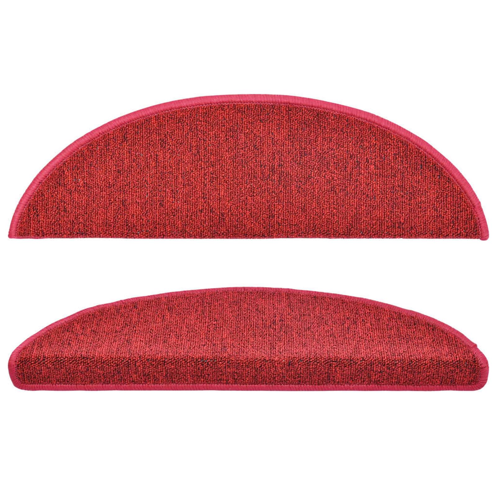 Tidyard Tapis d'escalier 15 pcs Rouge Bordeaux 56 x 17 x 3 cm, Tapis Escalier Tapis de Sécurité pour Sol Protection, Aînés et Animaux