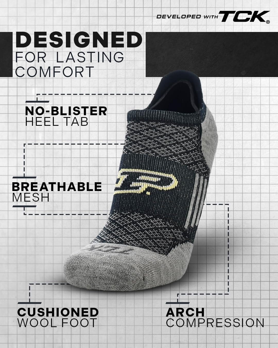 TCK NCAA No Show Socks Men's & Women's | Running Golf Ankle Sock | Licensed College Fan Gameday Apparel Merchandise Gear